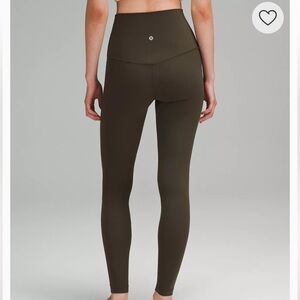 Lululemon 0 Wunder Under Dark Olive Super High Rise 28” Green Leggings Tights